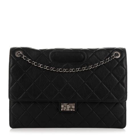 CHANEL Lambskin Take Away Flap Bag Black .